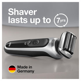 Braun Series 7 box opened with accessories displayed demonstrating complete grooming kit value