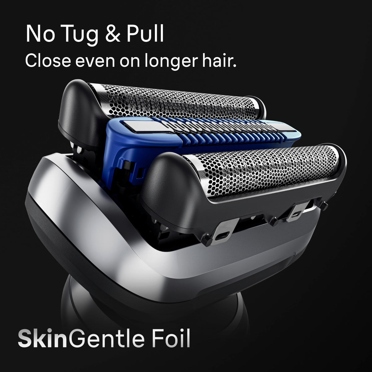 Braun SkinGentle foil detail highlighting smooth glide and reduced skin friction