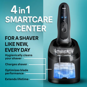 Braun travel case and included accessories packed for secure grooming on the go