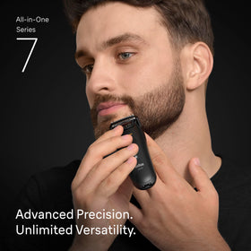 Braun Series 7 rinsed under tap to show waterproof cleaning convenience
