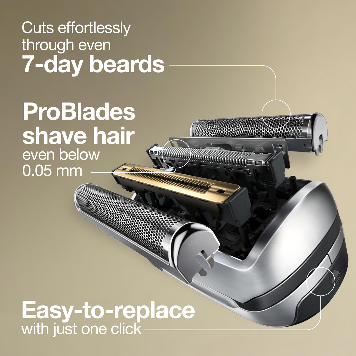 Braun Series 9 in-use shaving on jawline demonstrating smoother strokes