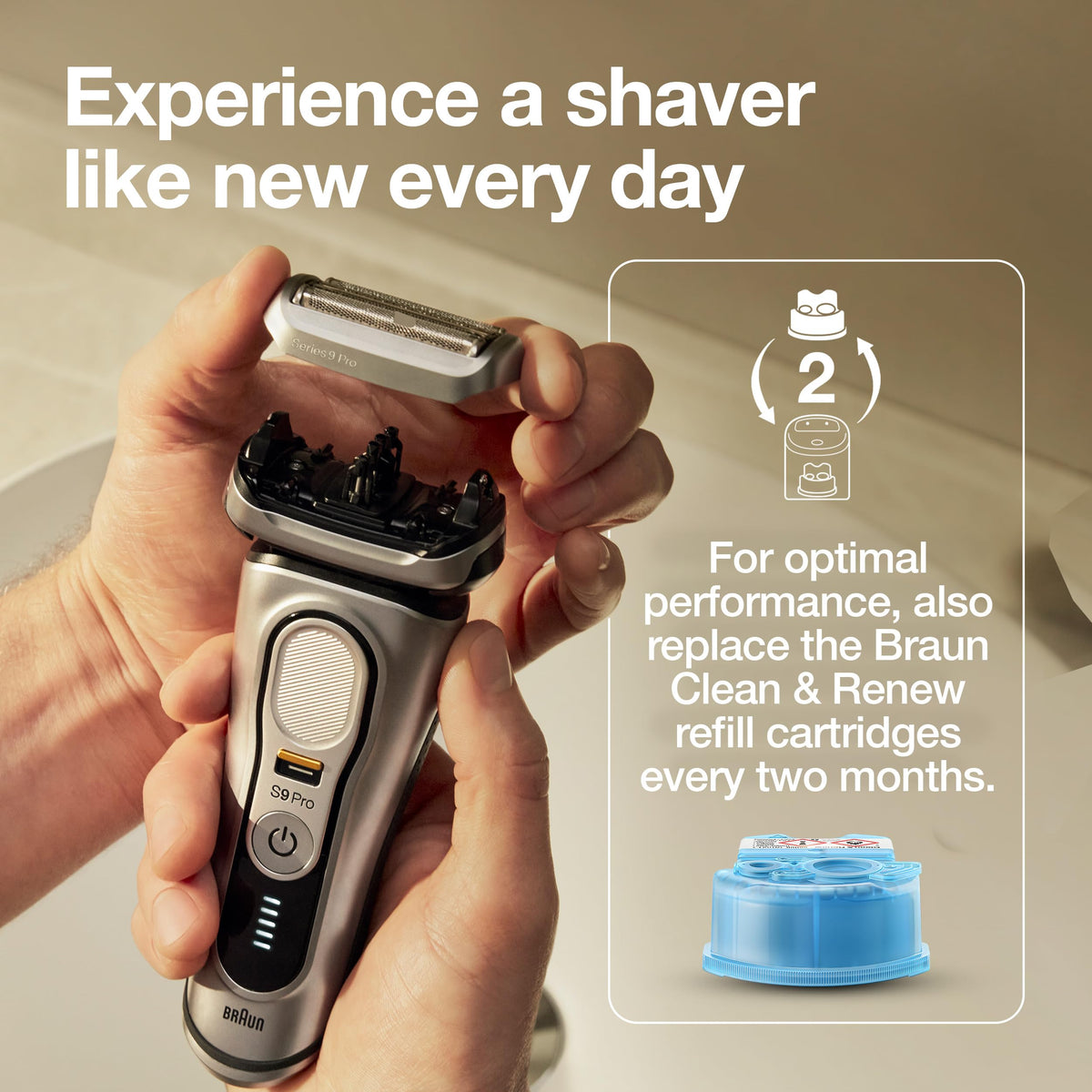 Braun Series 9 packaging box photo showing original part and contents