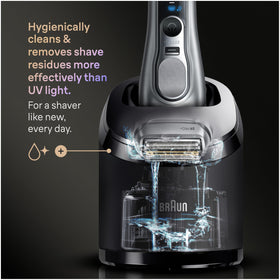 Braun Series 9 PRO+ travel case with charger and brush for compact, hygienic travel grooming