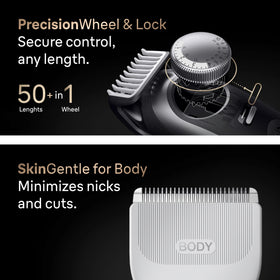 Braun Series 9 PRO dial close‑up showing precision millimeter adjustment for exact lengths