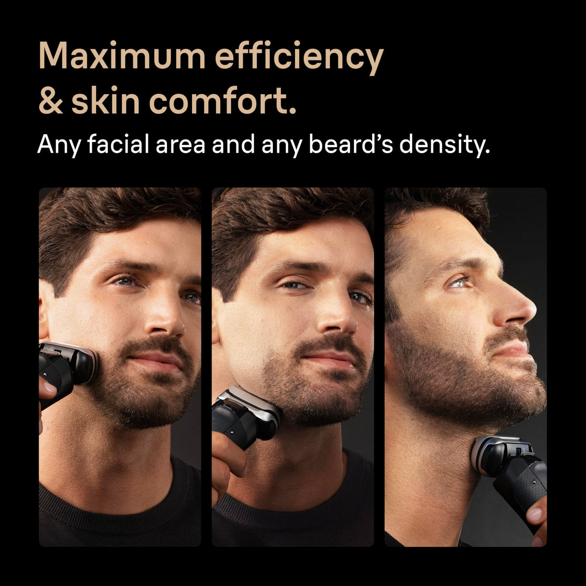 Braun Series 9 PRO+ held in hand to show compact size and comfortable ergonomic grip