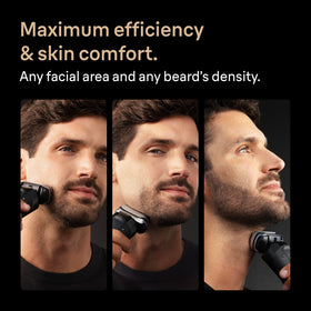 Braun Series 9 PRO+ held in hand to show compact size and comfortable ergonomic grip