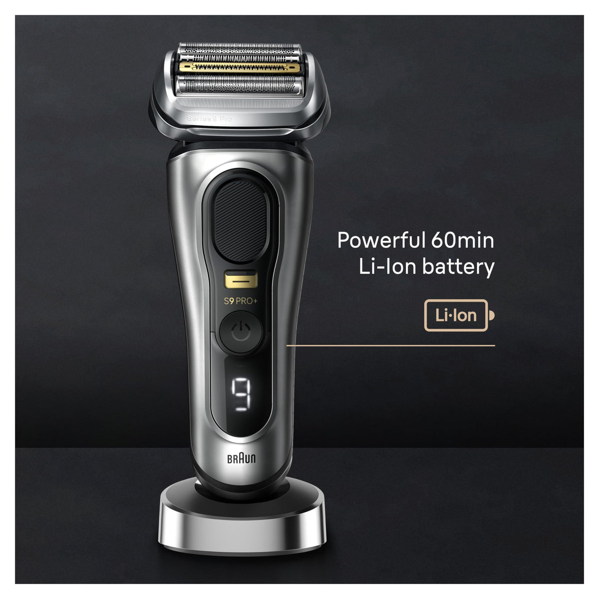 Braun Series 9 PRO+ used in shower demonstrating waterproof design and wet shaving flexibility