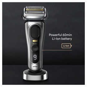 Braun Series 9 PRO+ used in shower demonstrating waterproof design and wet shaving flexibility