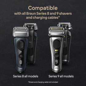 Braun Series 9 PRO on bathroom counter with foam illustrating comfortable wet shave routine