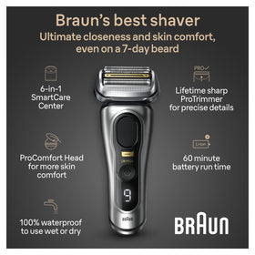 Braun Series 9 PRO built-in Precision ProTrimmer closeup for clean sideburn and moustache edges