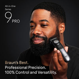 Braun Series 9 PRO precision wheel detail showing fine length adjustment benefit