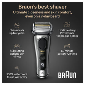 Braun Series 9 PRO+ with Precision ProTrimmer deployed highlighting exact grooming control