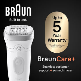 Braun Silk-épil 7 being used in shower demonstrating wet comfort benefit