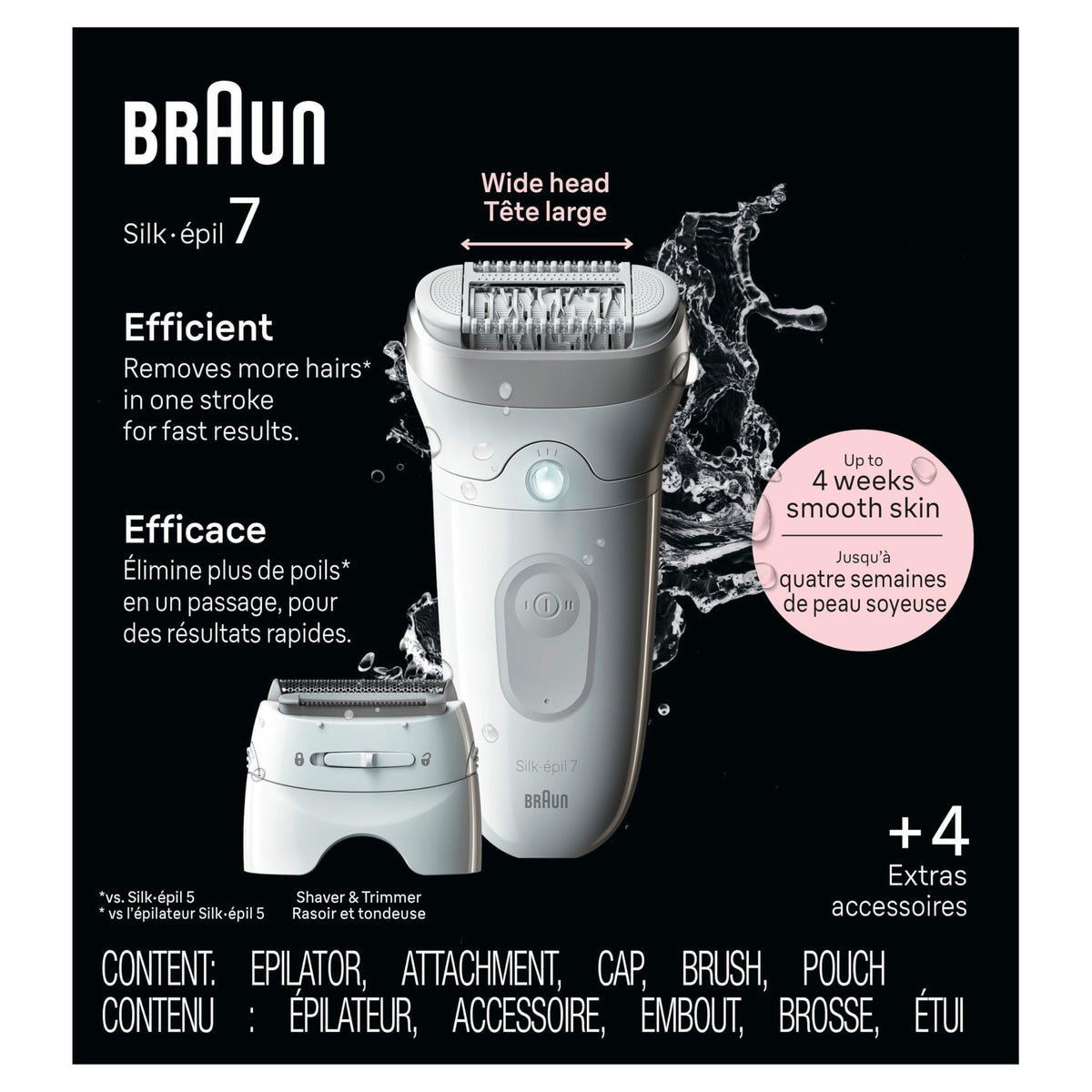 Braun Silk-épil 7 original packaging and labels indicating German build benefit