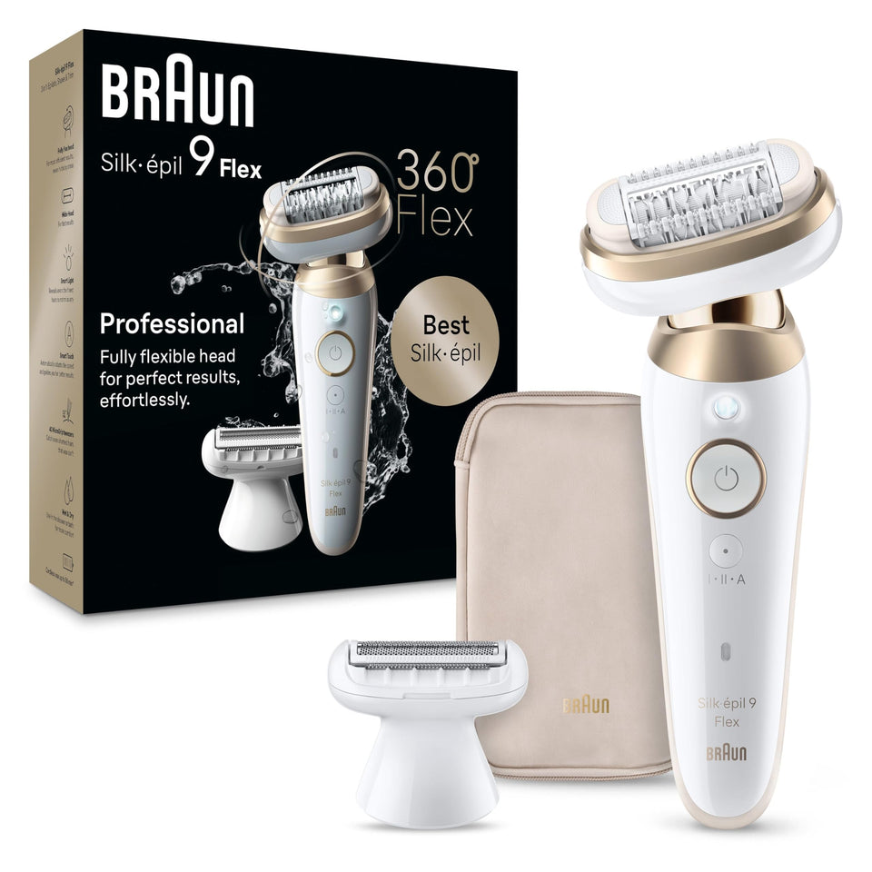 Braun Silk-épil 9 Flex front view showing ergonomic design and quick results