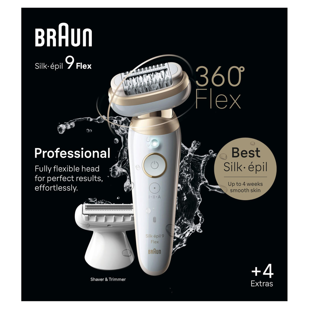 Braun Silk-épil 9 Flex in bathroom lifestyle scene ready for home use