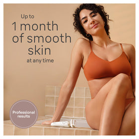 Braun Silk-épil 9 Flex pivot head closeup demonstrating smooth contouring benefit
