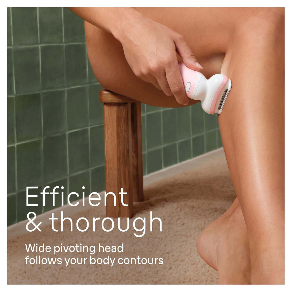 Braun Silk-épil 9 being used in shower showing wet use comfort and gentler epilation