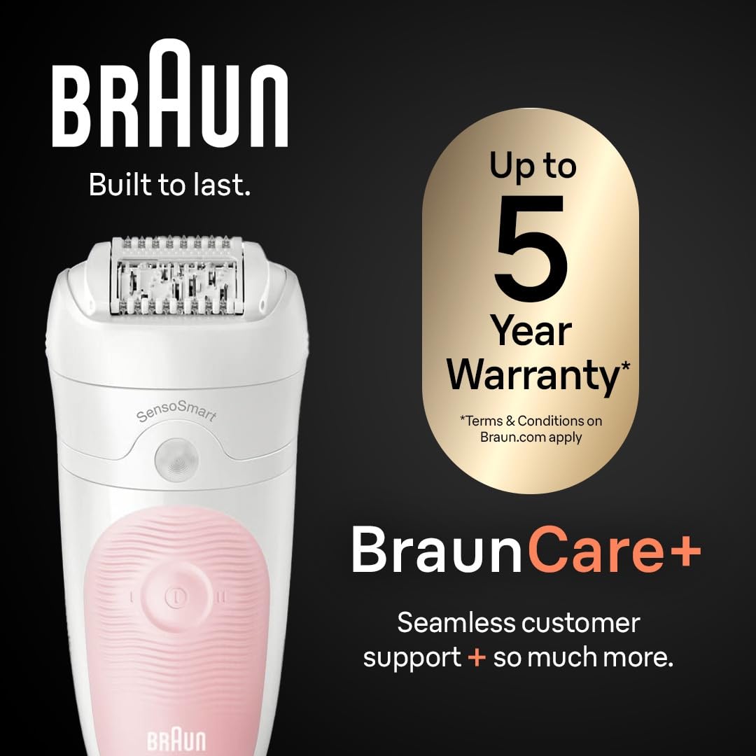 Braun Silk-épil 5 with cleaning brush and pouch for easy maintenance