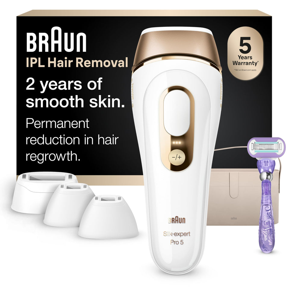 Braun Silk·Expert Pro 5 front view showing sleek design and quick handling benefit