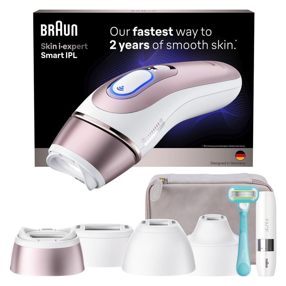 Braun device front view showing sleek design and intuitive controls for ease