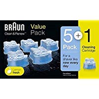 Braun Syncro 6-pack front view showing refills and clear benefit of convenient replacement