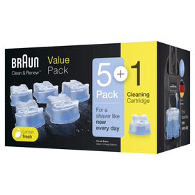 Braun Syncro single cartridge close-up highlighting clean fluid and improved shaver hygiene