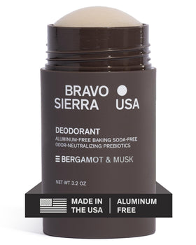 Bravo Sierra front packaging showing bergamot and musk scent and clean benefits