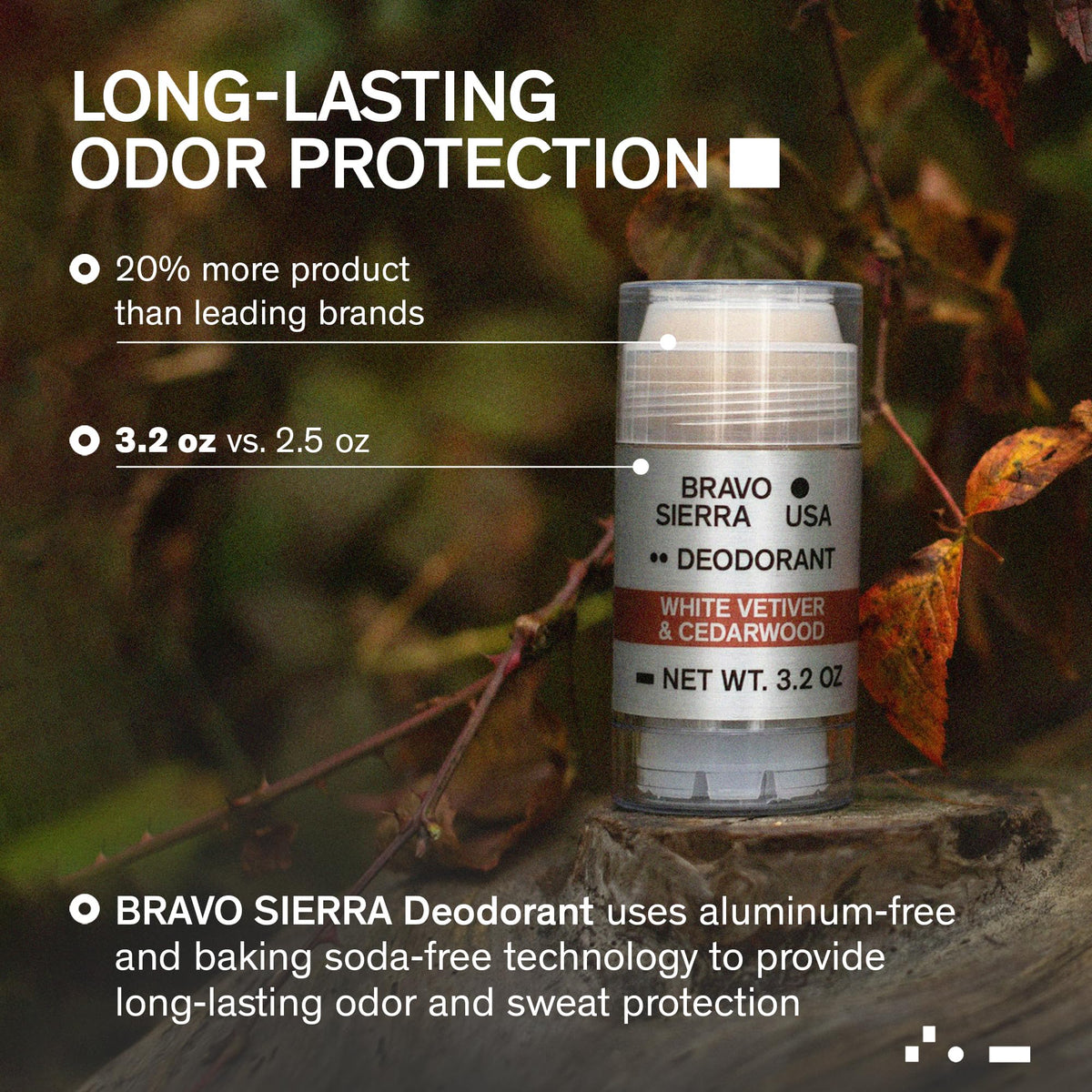 Bravo Sierra stick close-up texture glides clear without residue