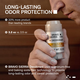 Bravo Sierra close-up texture of deodorant glide for smooth clear application
