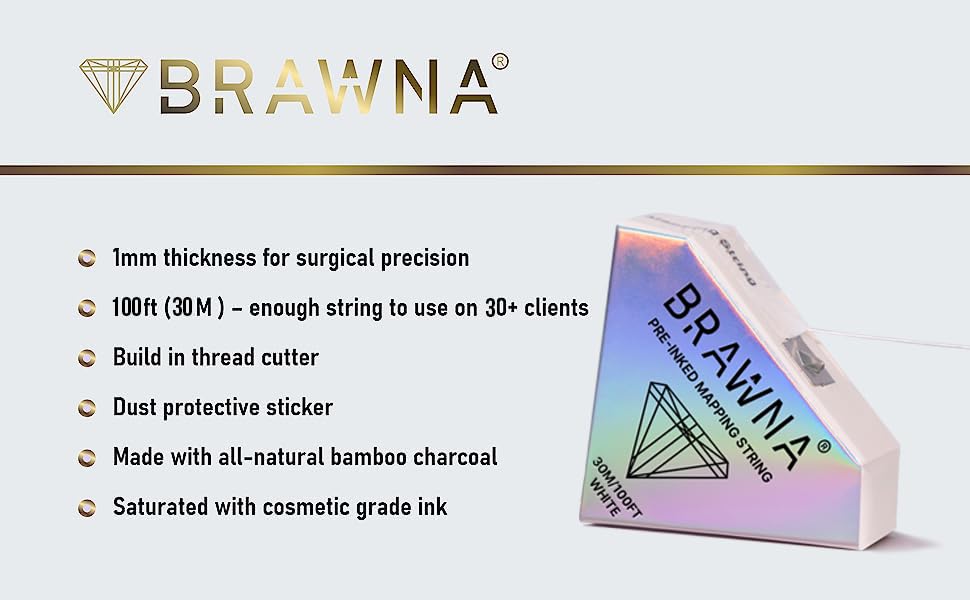 BRAWNA spool close-up displaying neat wound 30m thread for uninterrupted salon use