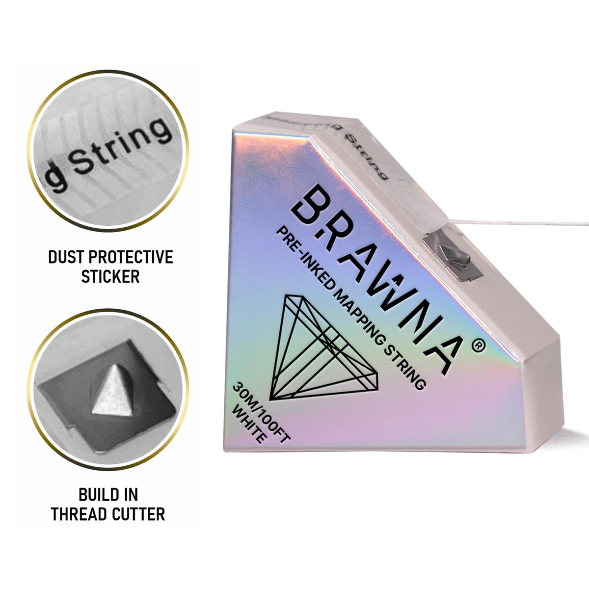 BRAWNA thread texture detail highlighting thin polyester for crisp non-fraying lines