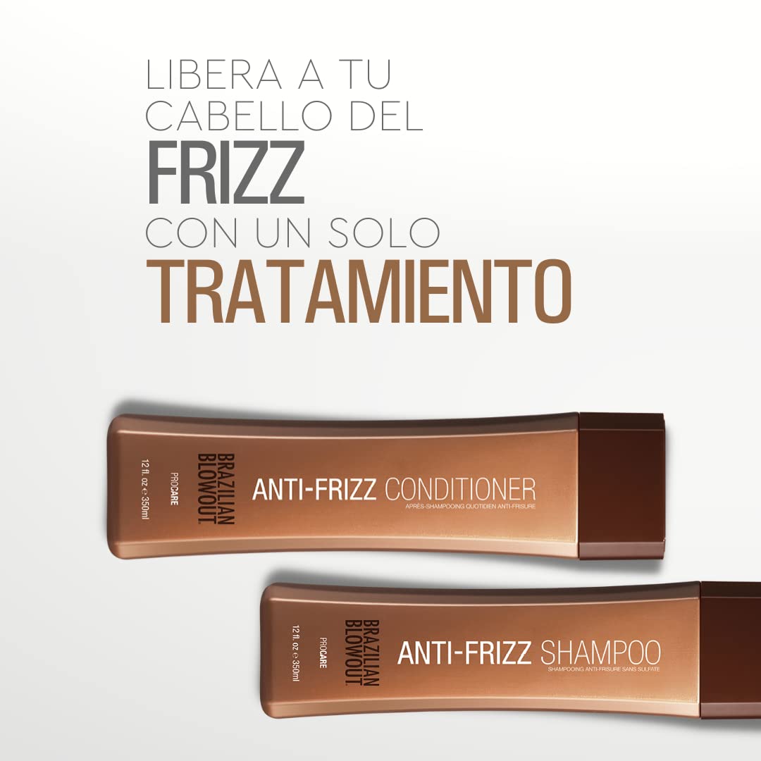 Brazilian Blowout in bathroom lifestyle scene demonstrating manageable frizz-free hair