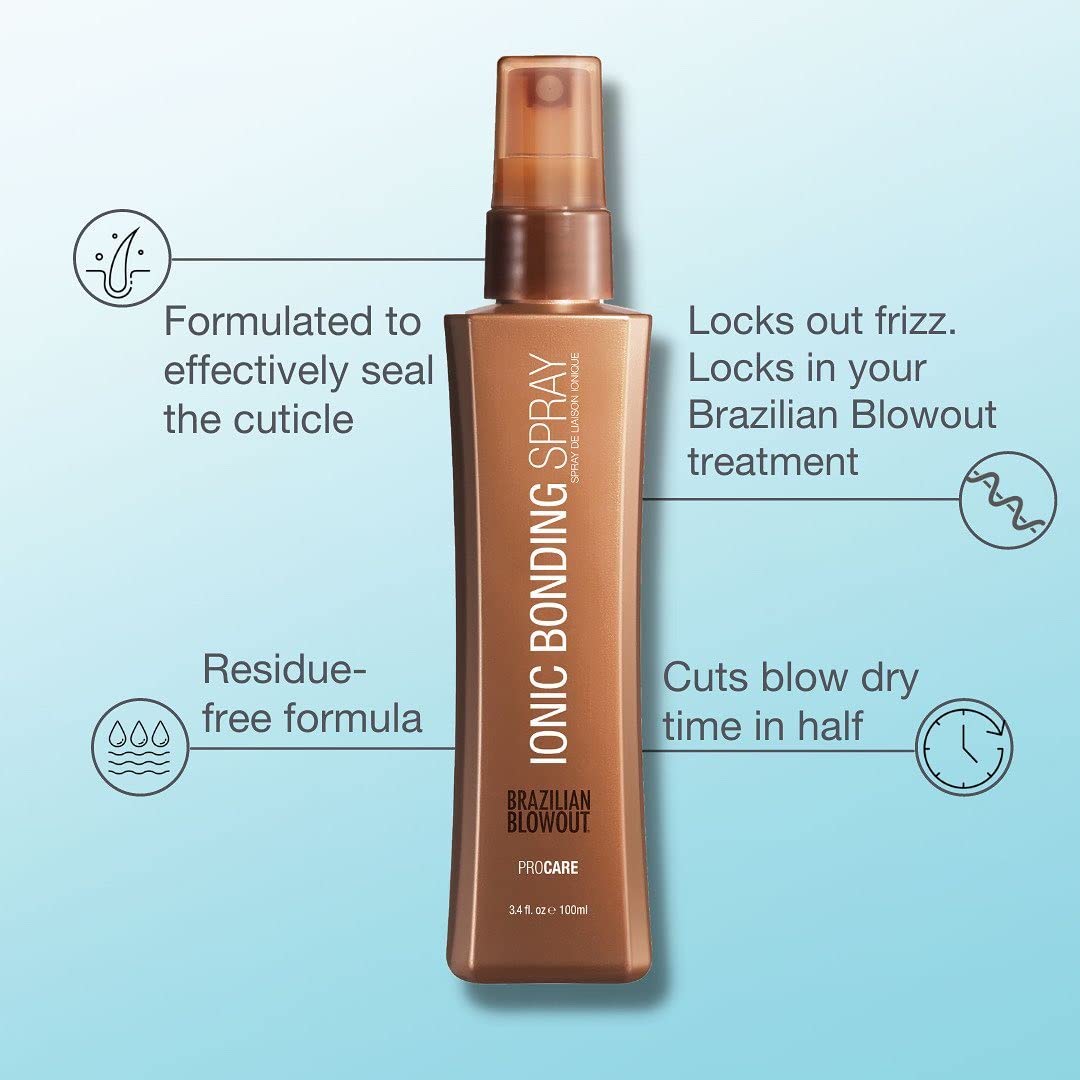 Brazilian Blowout close-up of spray nozzle and product texture highlighting fine mist benefit