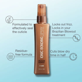 Brazilian Blowout close-up of spray nozzle and product texture highlighting fine mist benefit