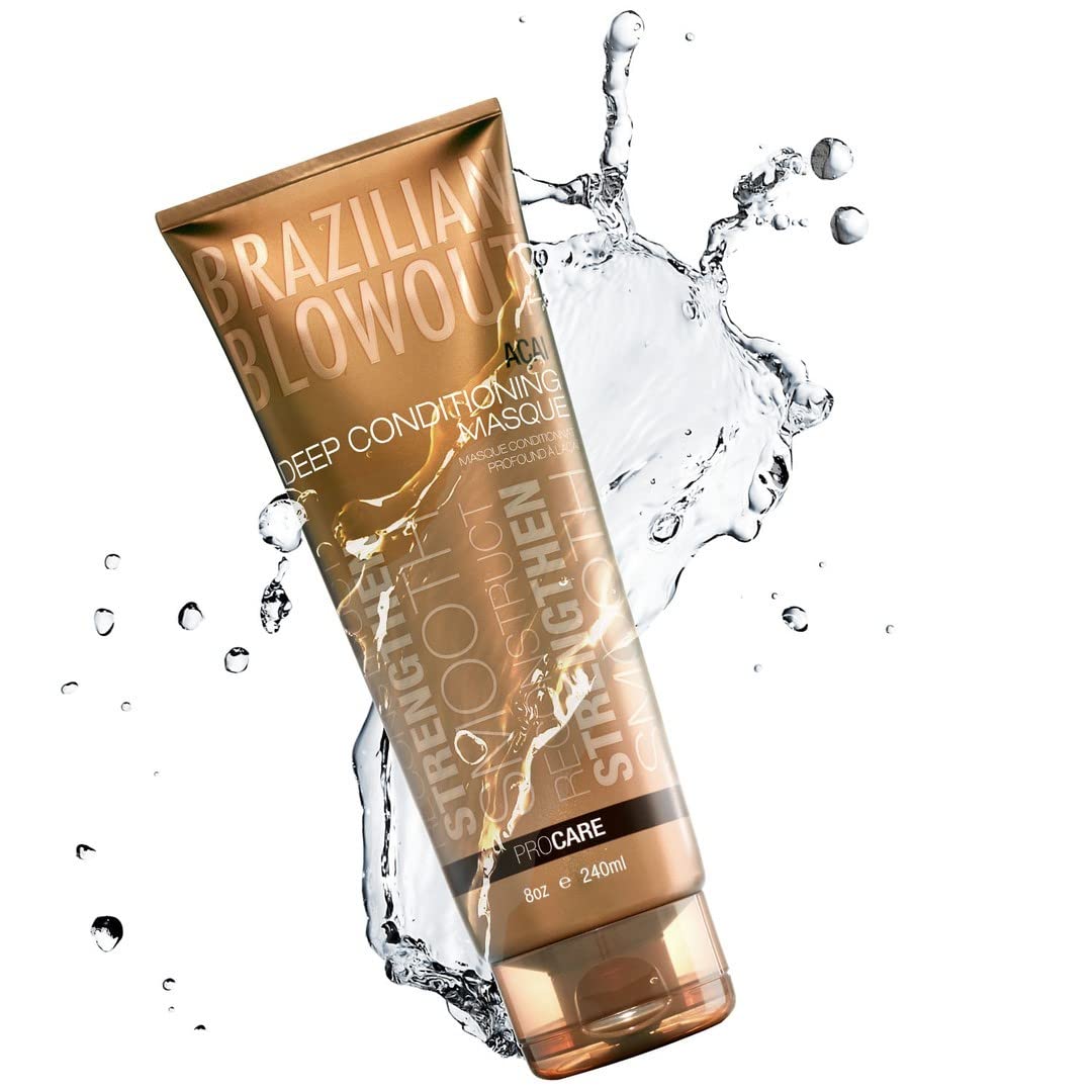 Brazilian Blowout masque applied in salon showing repair and frizz control benefits