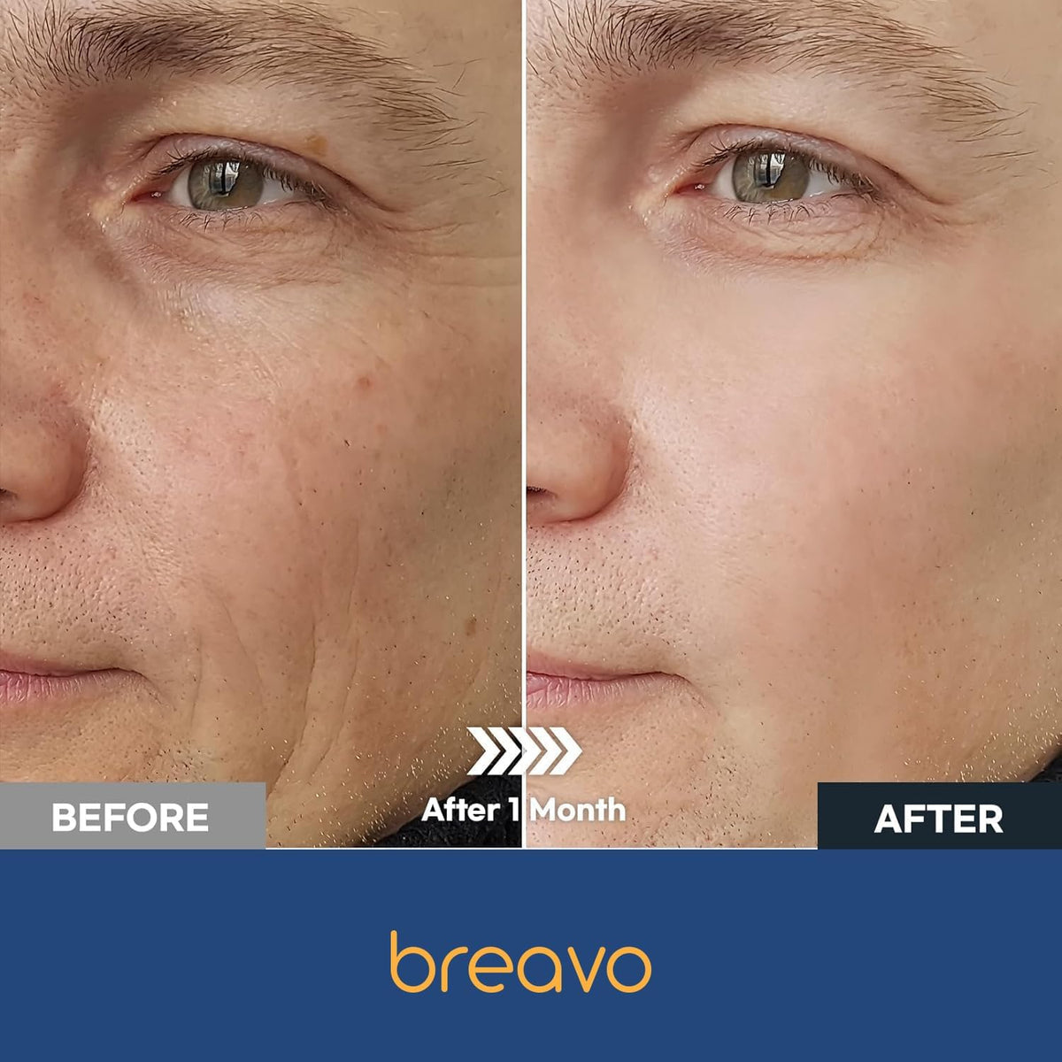 Breavo post-shave usage on male model calming irritation and soothing skin