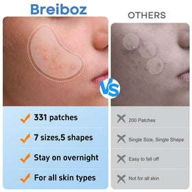 breiboz full size range layout illustrating 7 sizes for face and body benefit