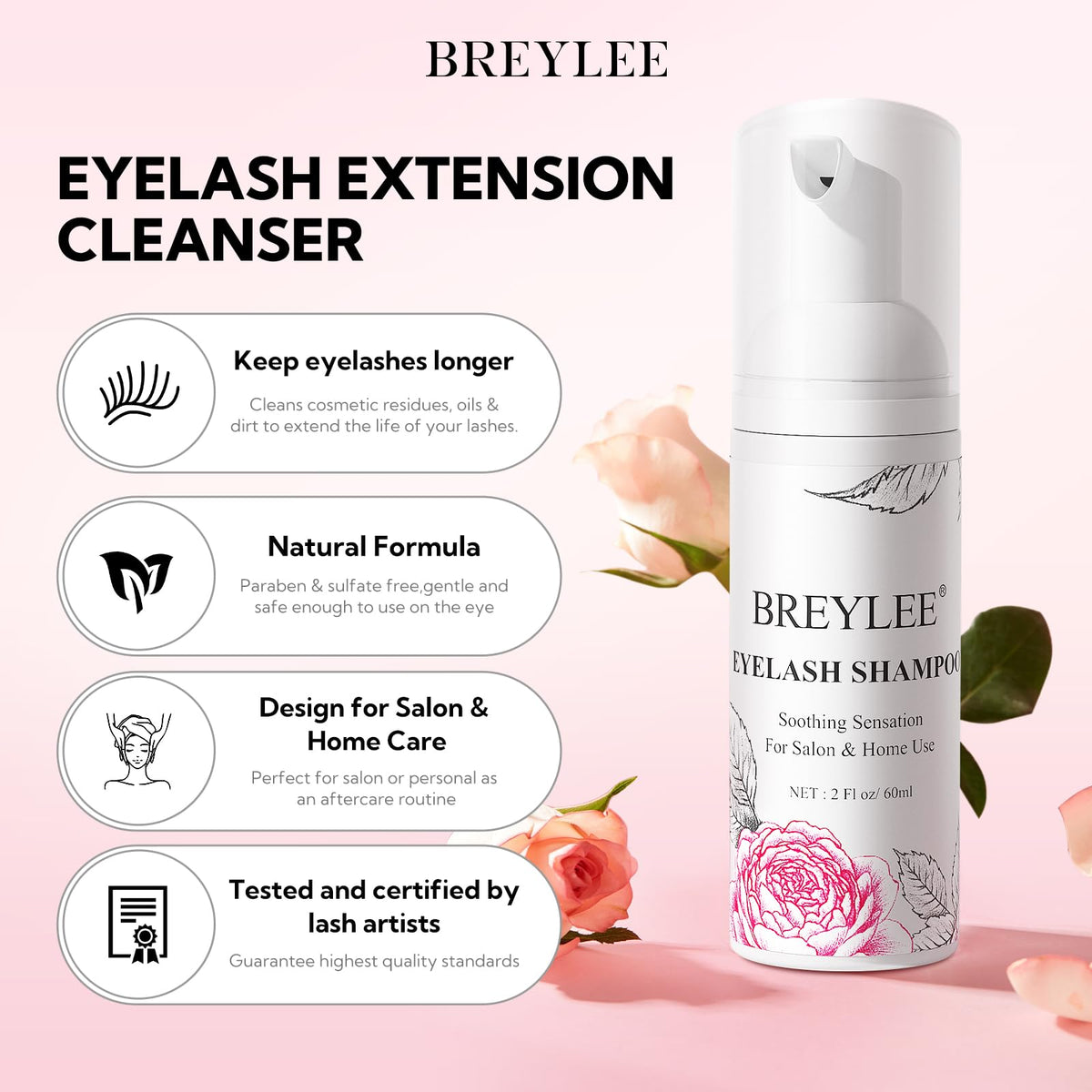 BREYLEE before and after lash cleaning showing reduced residue and better look