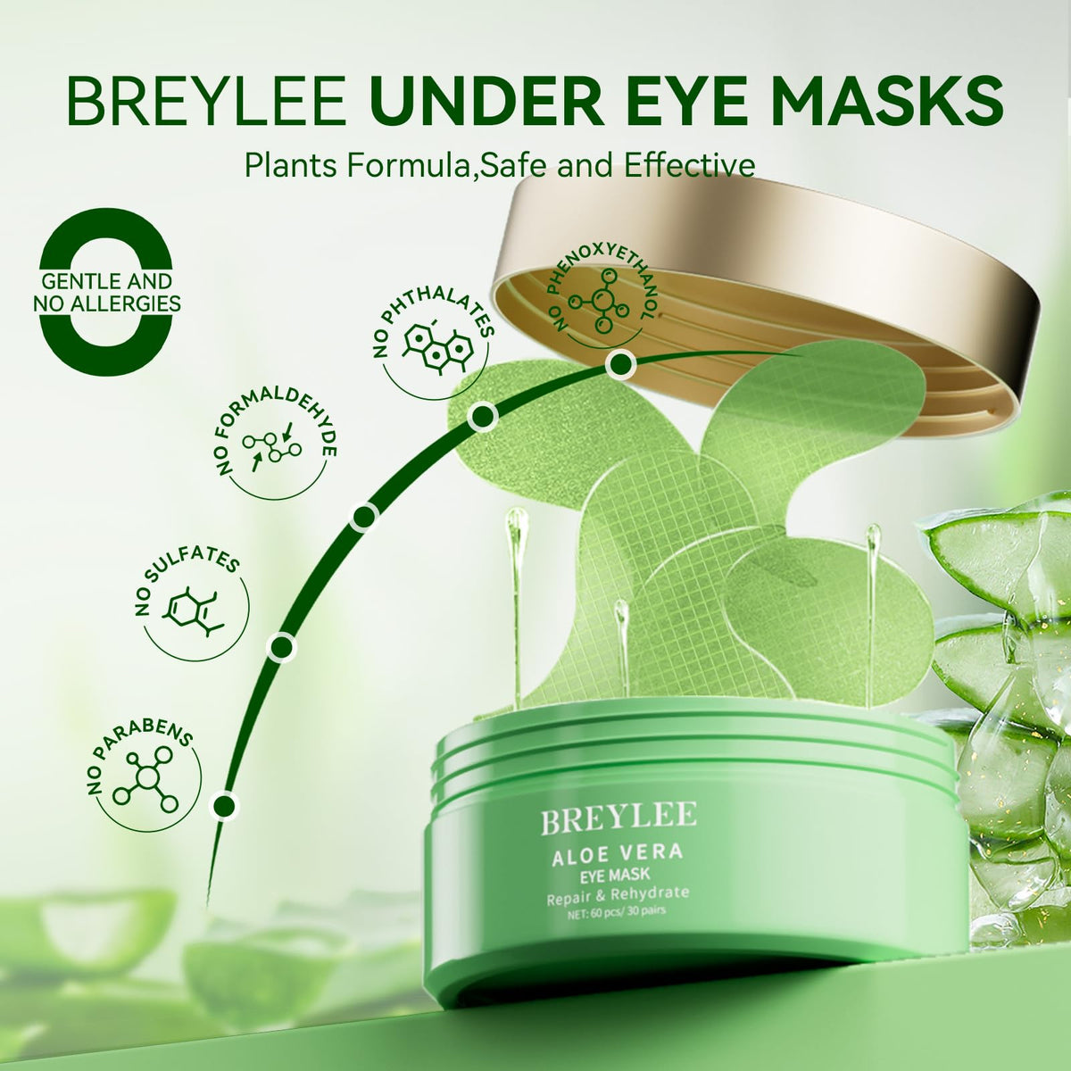 BREYLEE single gel patch close-up highlighting smooth hydration benefit