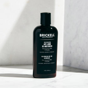 Brickell gel being applied on hand demonstrating quick absorption benefit