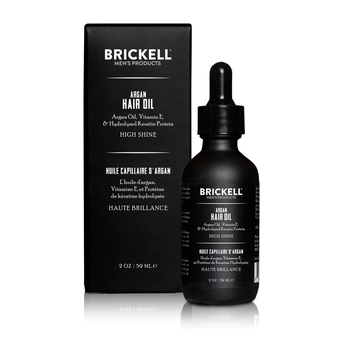 Brickell argan oil dropper releasing clear lightweight texture for quick absorption