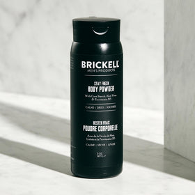Brickell powder texture close-up illustrating fine talc-free absorbency benefit