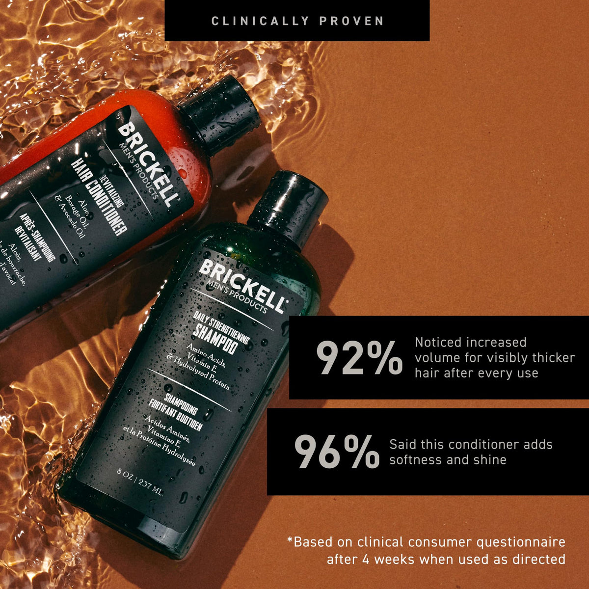 Brickell conditioner creamy consistency close-up showing smooth detangling benefit