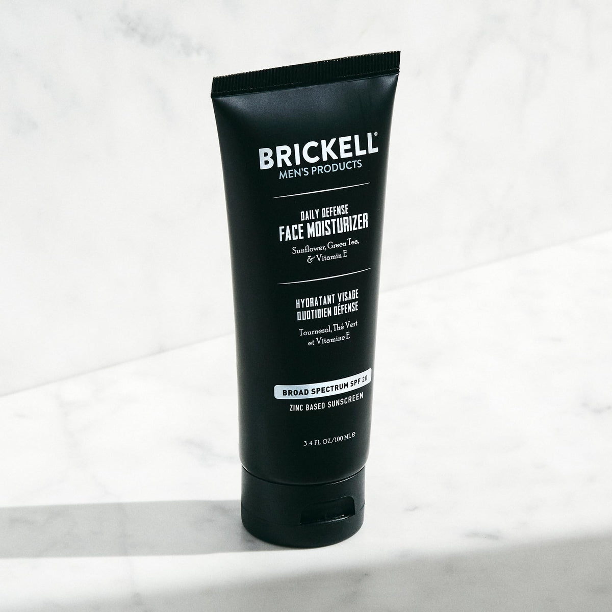 Brickell Men's Products close-up of lotion texture showing lightweight absorption benefit