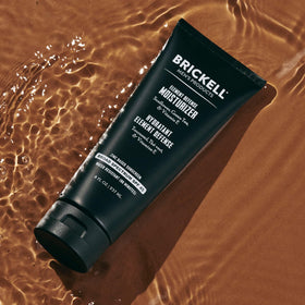 Brickell Men’s 8 ounce tube next to hand for size and portion clarity benefit