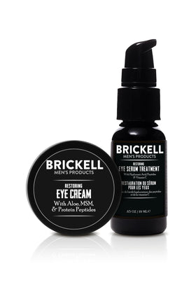 Brickell Men's eye cream texture close-up illustrating smooth hydration effect