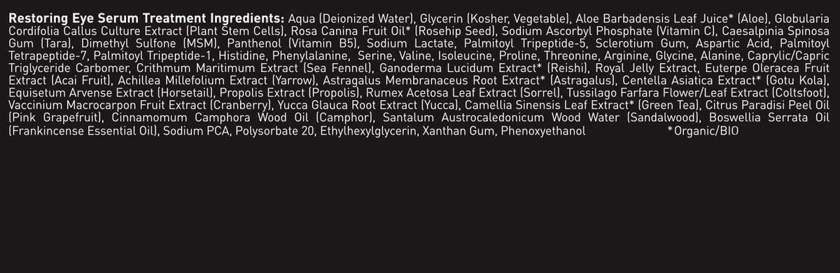 Brickell Men's eye routine bottle label close-up highlighting key active ingredients