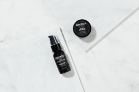 Brickell Men's eye serum dropper dispensing clear formula for targeted treatment