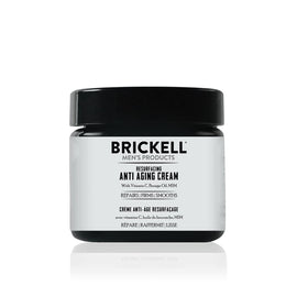 Brickell Men's Products front jar view showing branding and clean packaging benefit of clear identification
